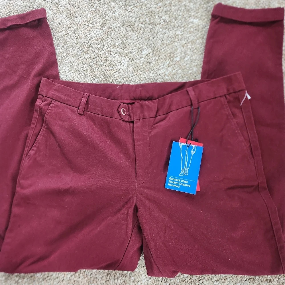 New Men's Red Stretch Pants 36